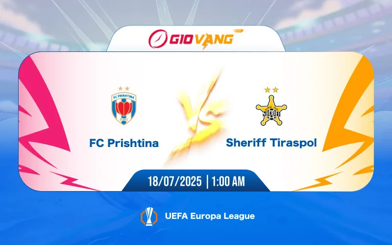 Soi kèo Pristina vs Sheriff 01h00 ngày 18/7/2025 – Cup C2