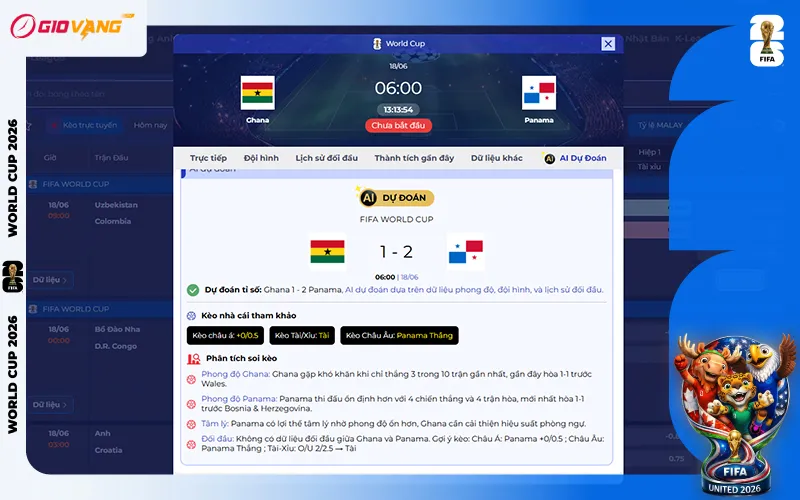 Dự đoán AI Ghana vs Panama 06h00 ngày 18/6/2026